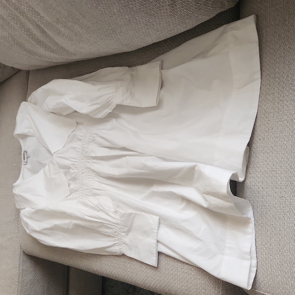 Ganni Cotton Poplin Smocked Mini Dress 38 - Picture 7 of 11